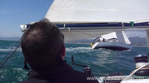 Planchando al barco de sotavento